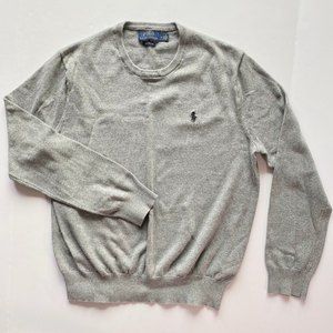 Polo Ralph Lauren 100% Pima Cotton Gray Sweater Mens Sz M